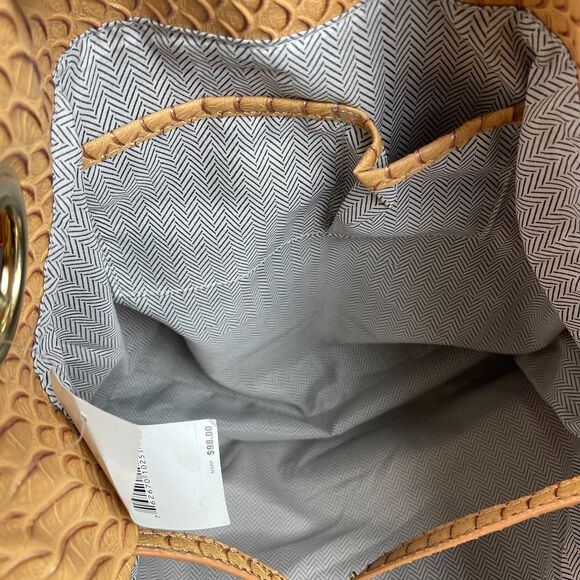 Steve Madden Women's Tote Shoulder Bag Large Orange Cognac Faux Leather - Picture 13 of 16